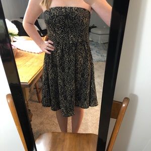 Miss Me Patterned Strapless Dress